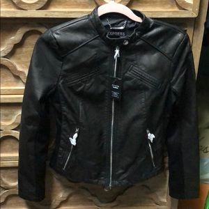 Express faux leather moto jacket